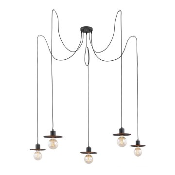 Argon 2078 - Lampadario a sospensione con filo CORSO 5xE27/15W/230V ragno nero