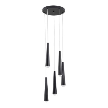 Argon 2103 - Lampadario su filo  HOLLYWOOD 5xE14/7W/230V nero