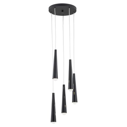 Argon 2103 - Lampadario su filo  HOLLYWOOD 5xE14/7W/230V nero