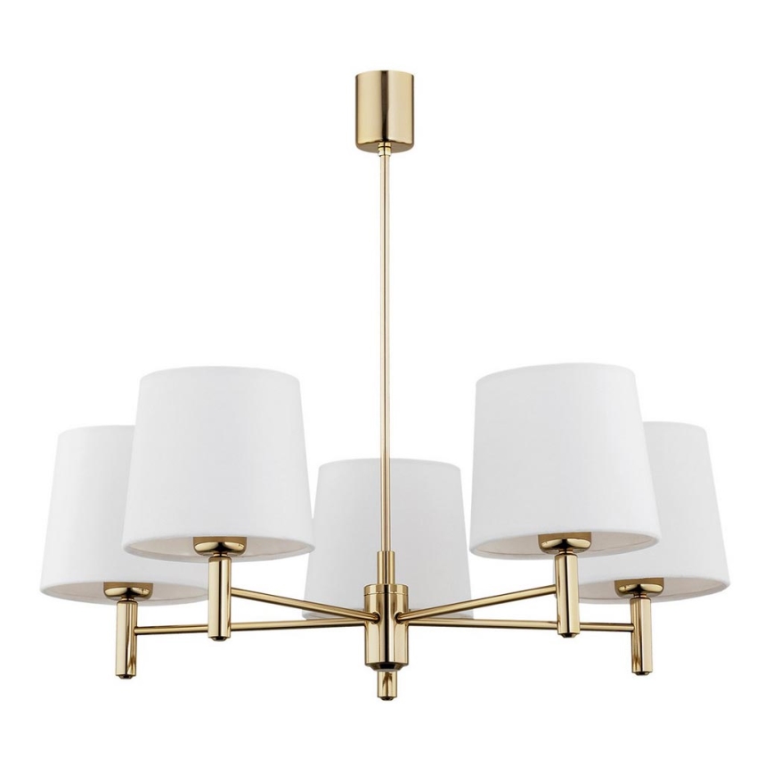 Argon 2106 - Lampadario su palo PONTE 5xE27/15W/230V ottone/crema