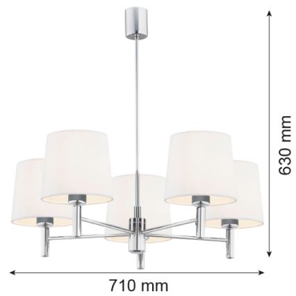 Argon 2110 - Lampadario su palo  BOLZANO 5xE27/15W/230V crema