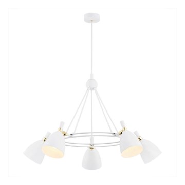 Argon 2117 - Lampadario su palo CHARLOTTE 5xE27/15W/230V bianco/oro