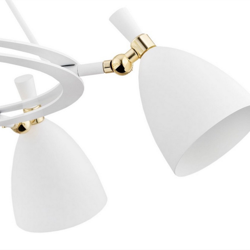 Argon 2117 - Lampadario su palo CHARLOTTE 5xE27/15W/230V bianco/oro