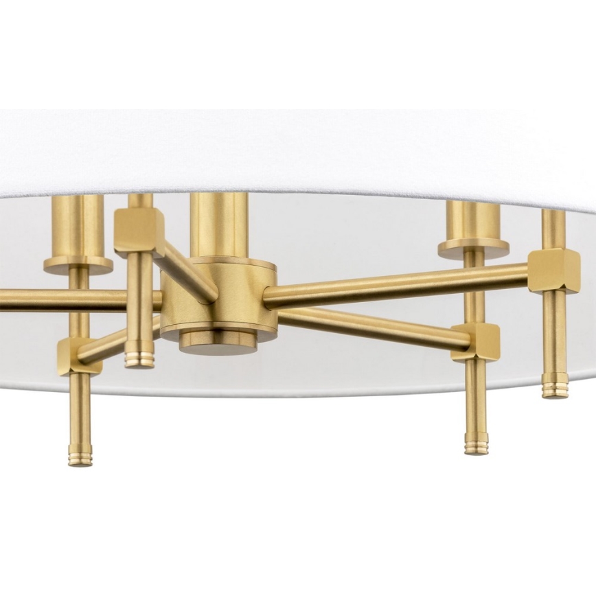 Argon 2132 - Lampadario a sospensione con filo ABBANO 5xE14/7W/230V ottone/bianco