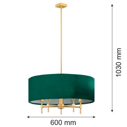 Argon 2146 - Lampadario on a pole ABBANO 5xE14/7W/230V ottone/verde