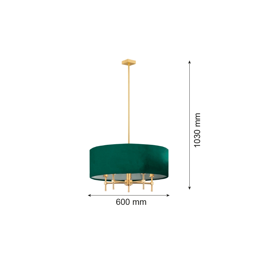 Argon 2146 - Lampadario on a pole ABBANO 5xE14/7W/230V ottone/verde