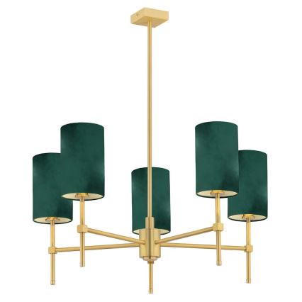 Argon 2147 - Lampadario on a pole ABRUZZO 5xE14/7W/230V ottone/verde