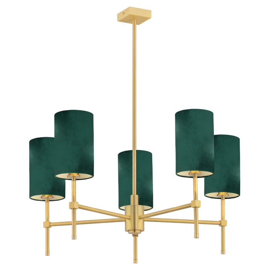 Argon 2147 - Lampadario on a pole ABRUZZO 5xE14/7W/230V ottone/verde