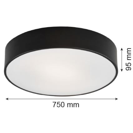 Argon 2536 - Plafoniera DARLING 6xE27/15W/230V nero