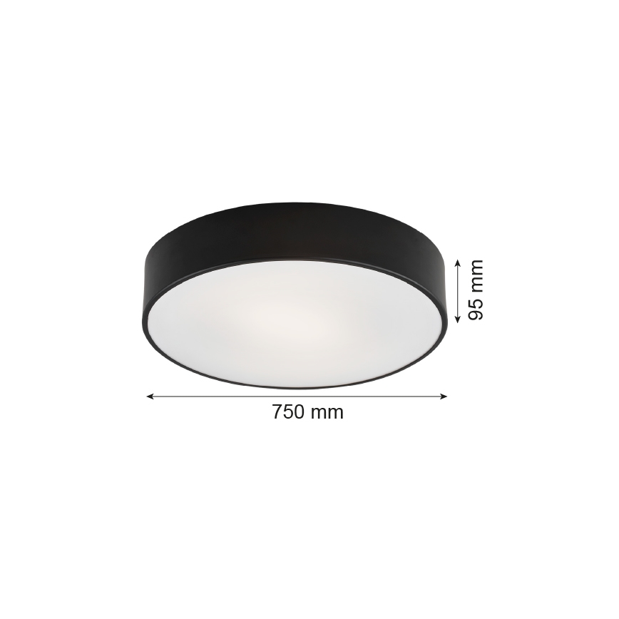 Argon 2536 - Plafoniera DARLING 6xE27/15W/230V nero