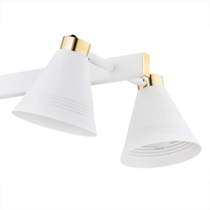 Argon 2551 - Lampadario su palo AVALONE 6xE27/15W/230V bianco/oro