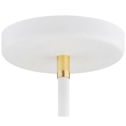 Argon 2551 - Lampadario su palo AVALONE 6xE27/15W/230V bianco/oro