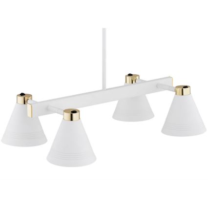 Argon 2551 - Lampadario su palo AVALONE 6xE27/15W/230V bianco/oro