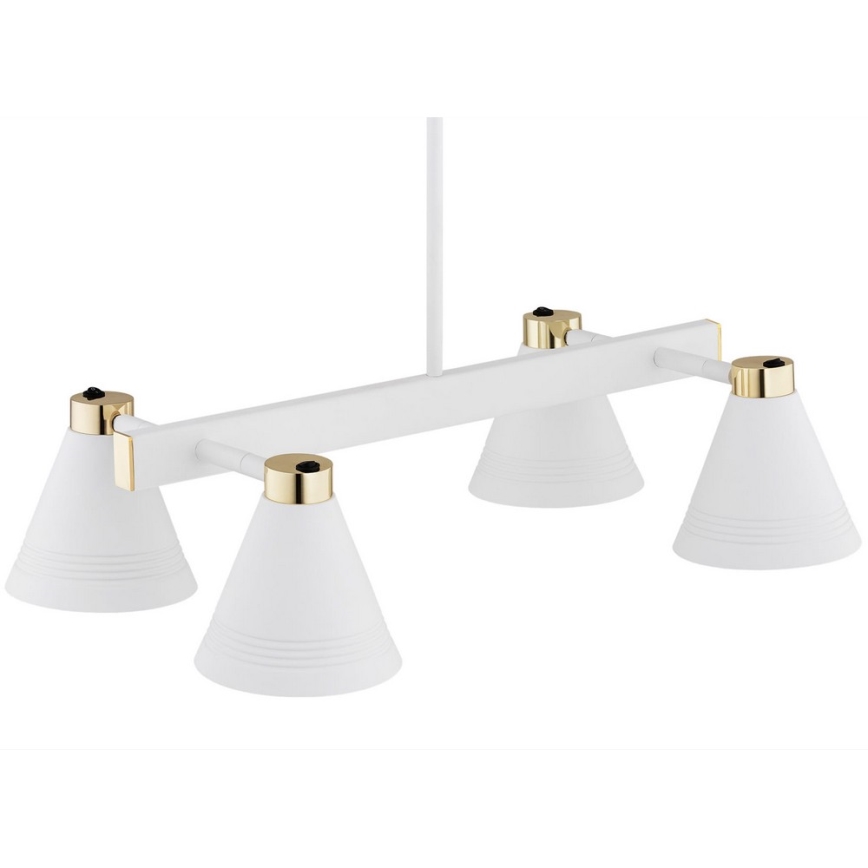 Argon 2551 - Lampadario su palo AVALONE 6xE27/15W/230V bianco/oro