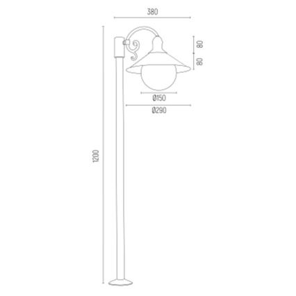 Argon 3284 - Lampada da esterno ERBA BIS 1xE27/15W/230V