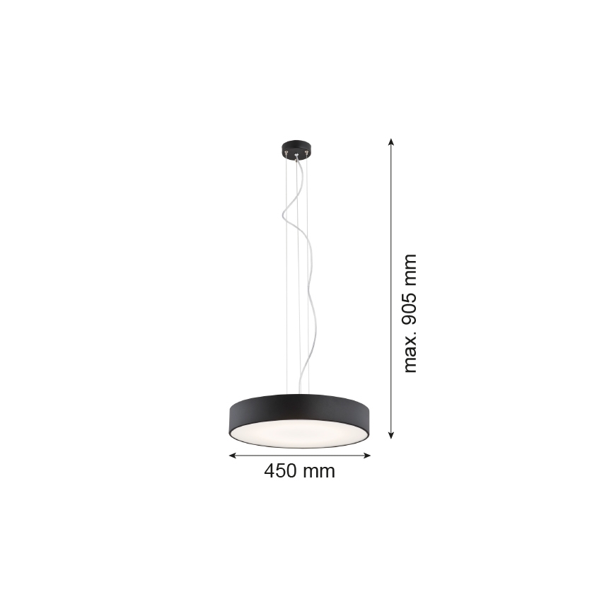 Argon 3352 - Lampadario DARLING LED/35W/230V Ø 45 cm nero