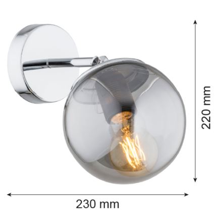 Argon 3989 - Applique SATELITE 1xE27/15W/230V cromo lucido/grigio