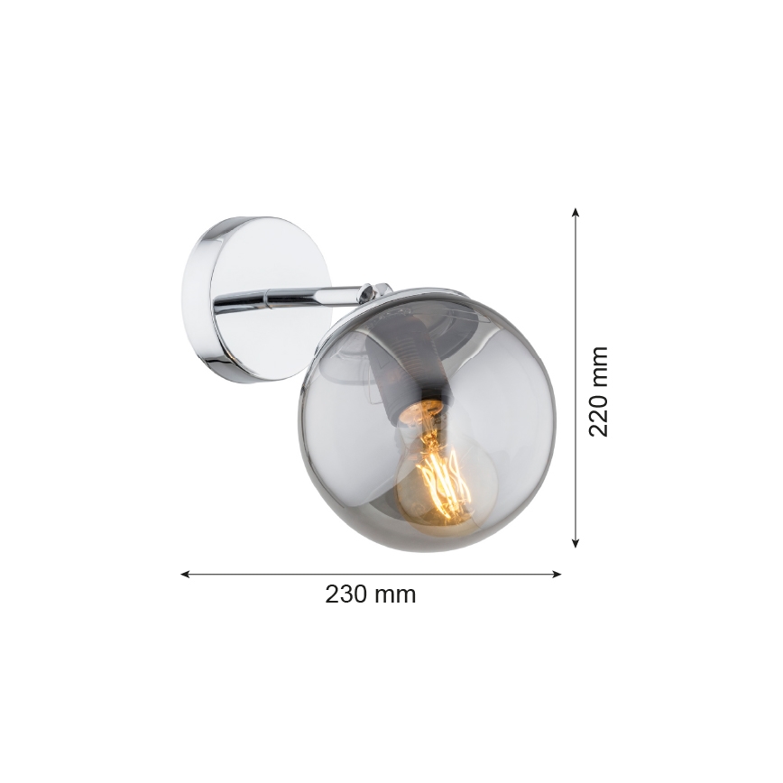 Argon 3989 - Applique SATELITE 1xE27/15W/230V cromo lucido/grigio
