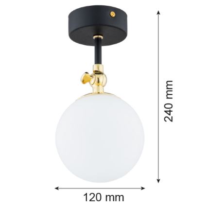 Argon 4003 - Lampadario da bagno LATINA 1xE14/7W/230V IP44 nero/ottone