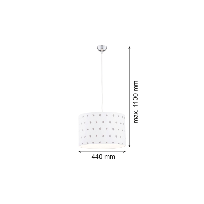 Argon 4133 - Lampadario su corda MAGIC 1xE27/15W/230V bianco
