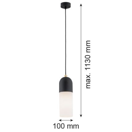 Argon 4213 - Lampadario su corda BURGOS 1xE27/15W/230V nero