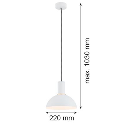 Argon 4220 - Lampadario a sospensione con filo SINES 1xE27/15W/230V d. 28 cm bianco