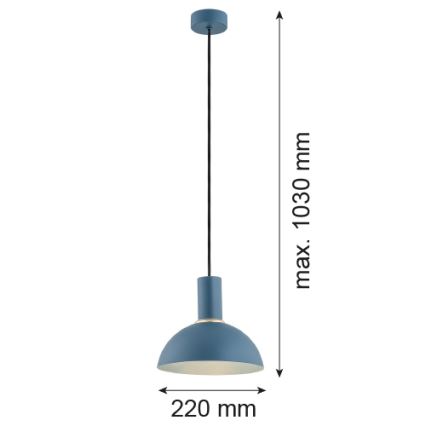 Argon 4221 - Lampadario a sospensione con filo SINES 1xE27/15W/230V d. 28 cm blu