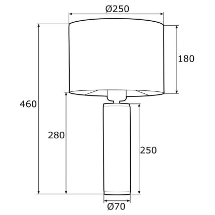 Argon 4232 - Lampada da tavolo ALMADA 1xE27/15W/230V nero/bianco/ottone