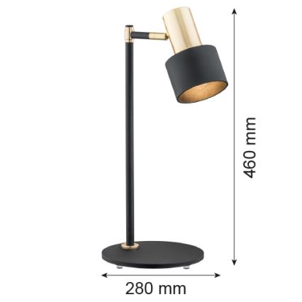 Argon 4257 - Lampada da tavolo DORIA 1xE27/15W/230V nera/ottone