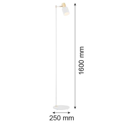 Argon 4258 - Lampada da terra DORIA 1xE27/15W/230V bianco/ottone