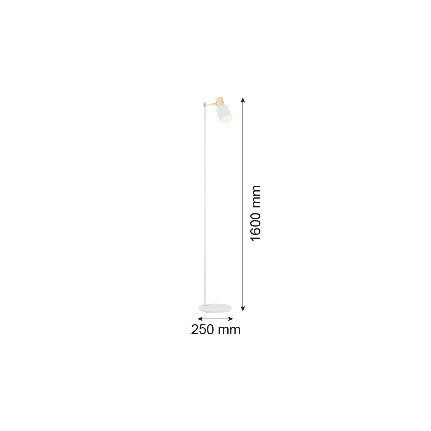 Argon 4258 - Lampada da terra DORIA 1xE27/15W/230V bianco/ottone