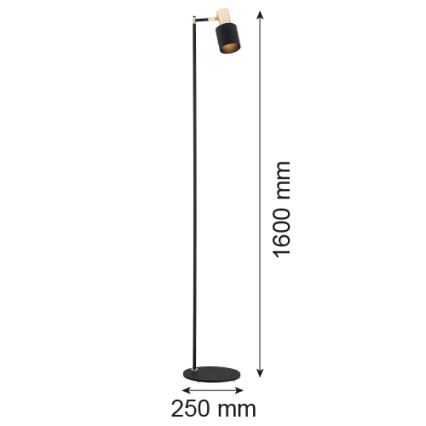 Argon 4259 - Lampada da terra DORIA 1xE27/15W/230V nero/ottone