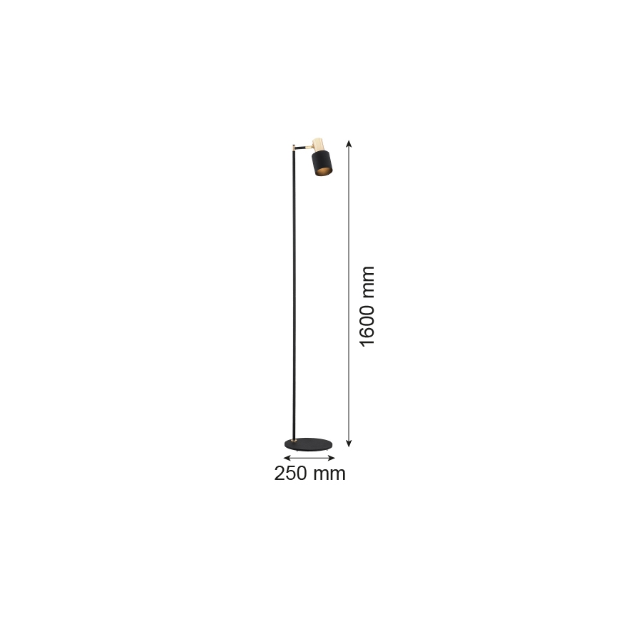 Argon 4259 - Lampada da terra DORIA 1xE27/15W/230V nero/ottone