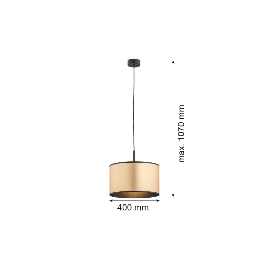 Argon 4291 - Lampadario su corda KARIN 1xE27/15W/230V ottone/nero