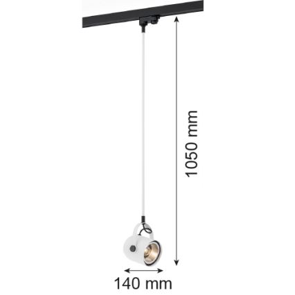 Argon 4312 - Lampadario per sistema a binario NET 1xE27/15W/230V bianco