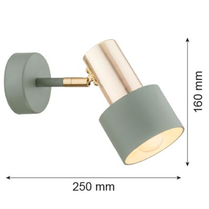 Argon 4315 - Faretto da muro DORIA 1xE27/15W/230V verde/ottone