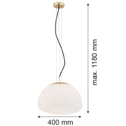 Argon 4317 - Lampadario a sospensione con filo TRINI 1xE27/15W/230V oro