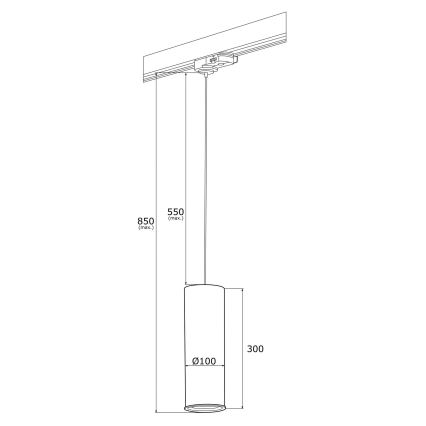 Argon 4318 - Lampadario su filo per sistema a binario DELF 1xE27/15W/230V ottone