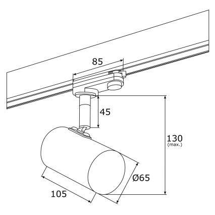 Argon 4323 - Faretto LED per sistema a binario HAGA LED/9W/230V dorato