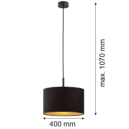 Argon 4341 - Lampadario a sospensione con filo KARIN 1xE27/15W/230V nero