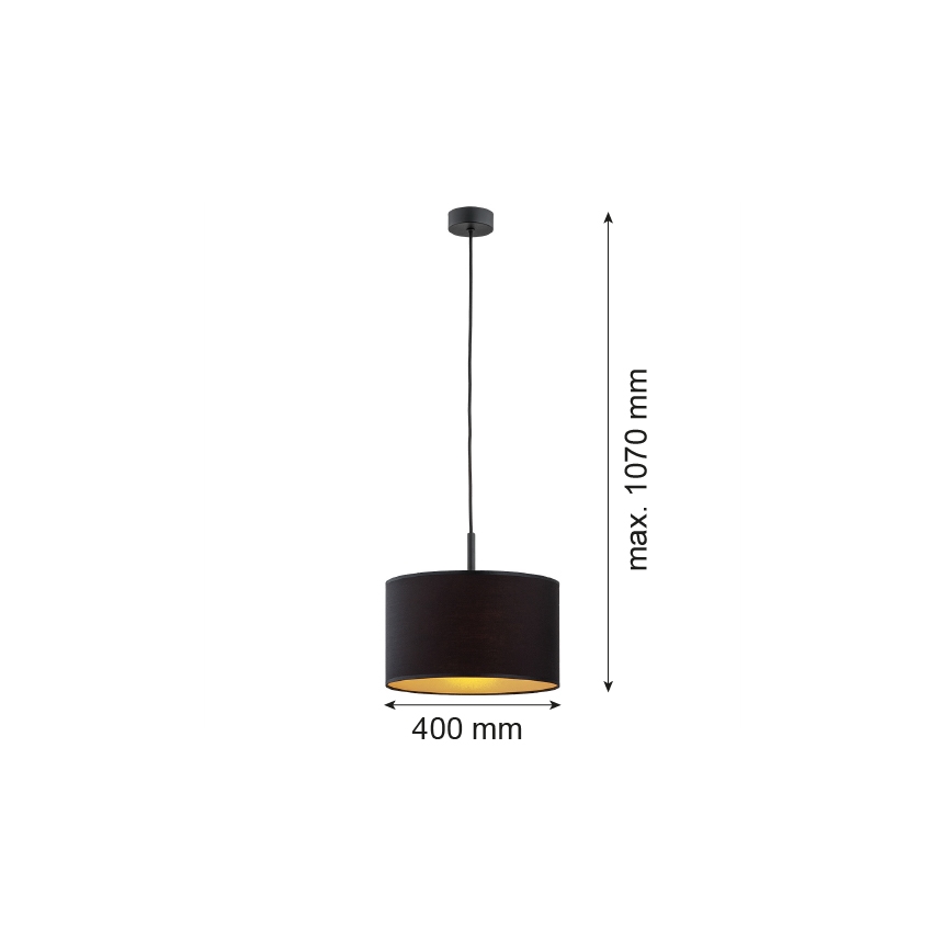 Argon 4341 - Lampadario a sospensione con filo KARIN 1xE27/15W/230V nero