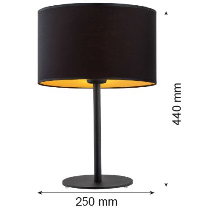 Argon 4342 - Lampada da tavolo KARIN 1xE27/15W/230V nero