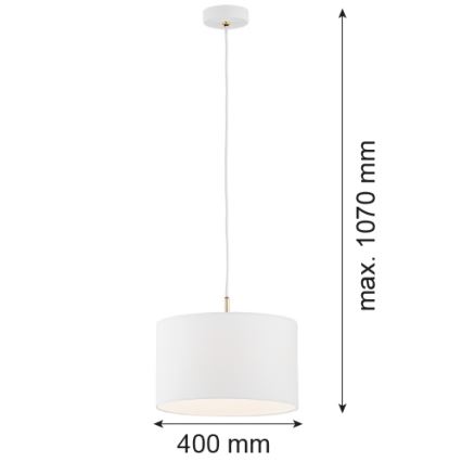 Argon 4343 - Lampadario su palo KARIN 1xE27/15W/230V bianco