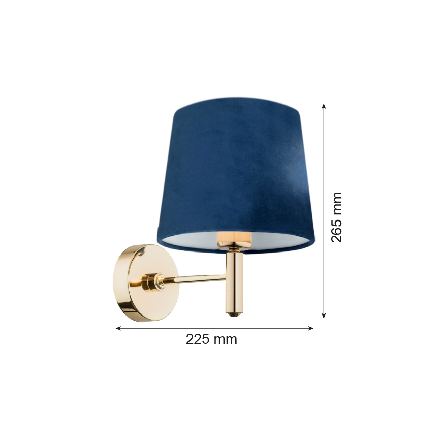 Argon 4348 - Applique PONTE 1xE27/15W/230V blu/ottone
