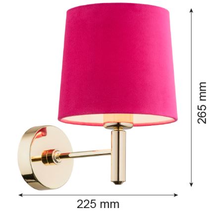 Argon 4349 - Applique PONTE 1xE27/15W/230V rosa/ottone