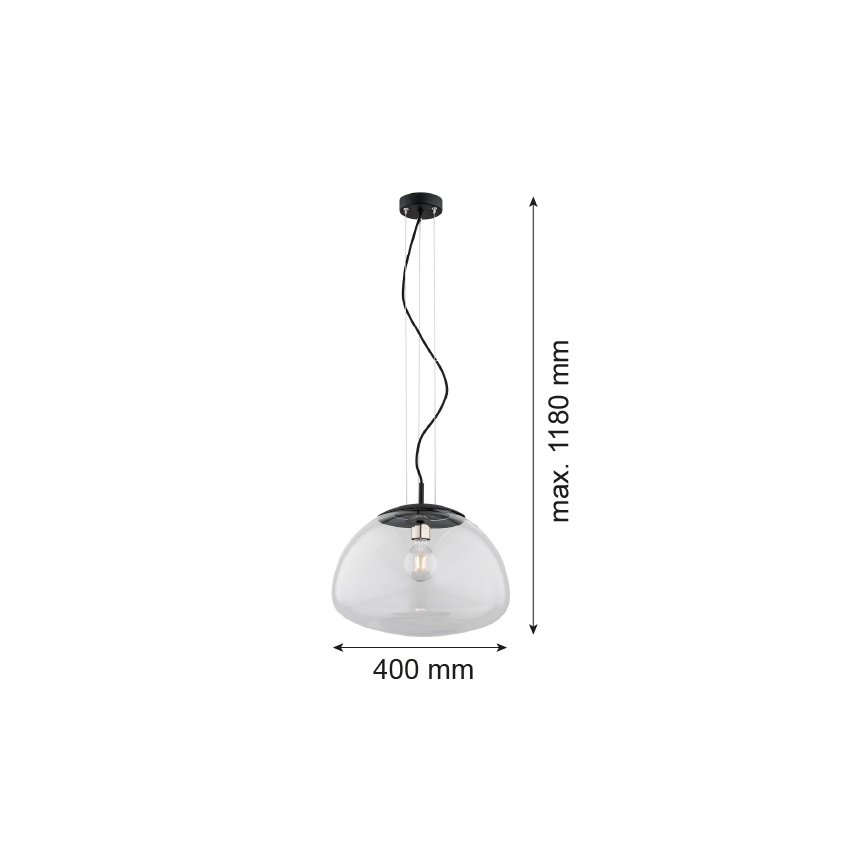Argon 4351 - Lampadario su filo TRINI 1xE27/15W/230V d. 40 cm nero