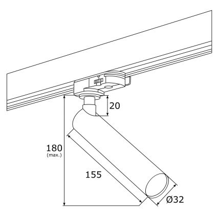 Argon 4354 - Faretto per sistema a binario LED ELBRUS LED/4,5W/230V ottone