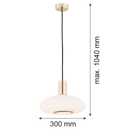 Argon 4358 - Lampadario a sospensione con filo SAGUNTO 1xE27/15W/230V diametro 30 cm ottone