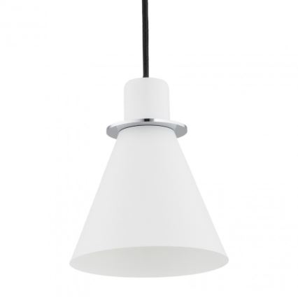 Argon 4681 - Lampadario su corda BEVERLY 1xE27/15W/230V bianco/cromo lucido