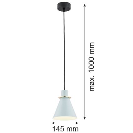 Argon 4682 - Lampadario su filo  BEVERLY 1xE27/15W/230V blu/oro